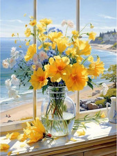 Flowers Diamond Art Kits for Adults-Flowers Diamond Painting Kits for Adults-Dia