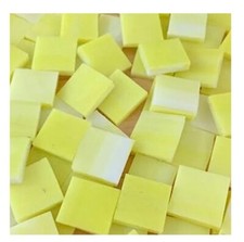 1/2" Yellow  White Stained Glass Mosaic Tiles