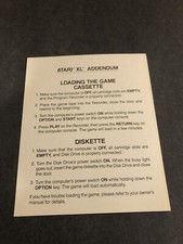 atari xl addendum insert
