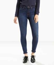 Levis 721 High-Rise Skinny Jeans Womens 26x30 2 Blue Story Dark Wash Stretch NEW