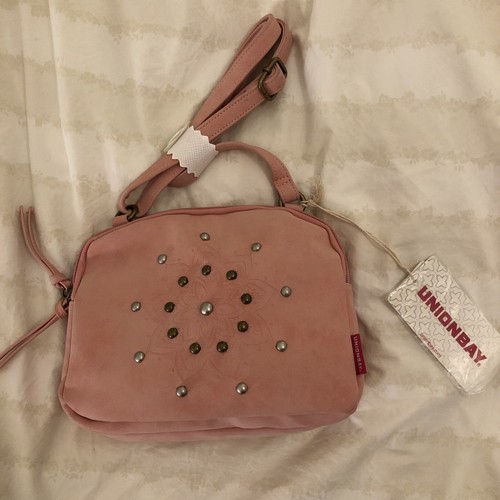 Vtg Unionbay 90s Pink Metal Stuffed Organizer Soft Purse Bag Crossbody NWT