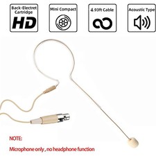 Single Earhook Microphone mini XLR for Shure Wireless-TA4F 4pin Headset Beige