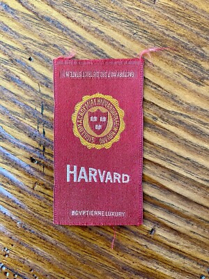 Antique Harvard University Egyptienne Luxury Tobacco Silk Scarf Circa 1910s 