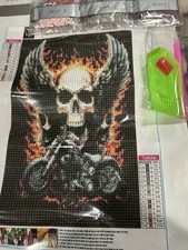 5D DIY Diamond Art Painting Kit Craft Skull Motorcycle