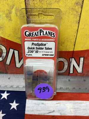 GreatPlanes GPMM1088 ProSplice Quick Solder Tubes: {.230" ID x 6pc ...
