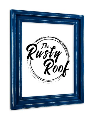 Distressed Cimarron Deep Blue Picture Frame - Solid Wood