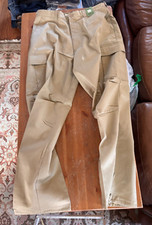Vtg Y2K Men's Khaki Tan Baggy Skater Hip Hop High Rise Cargo Pants Size 38X34