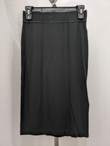 NWT F21 Black Stretchy Soft Side Slit Knee Length Pencil Skirt S