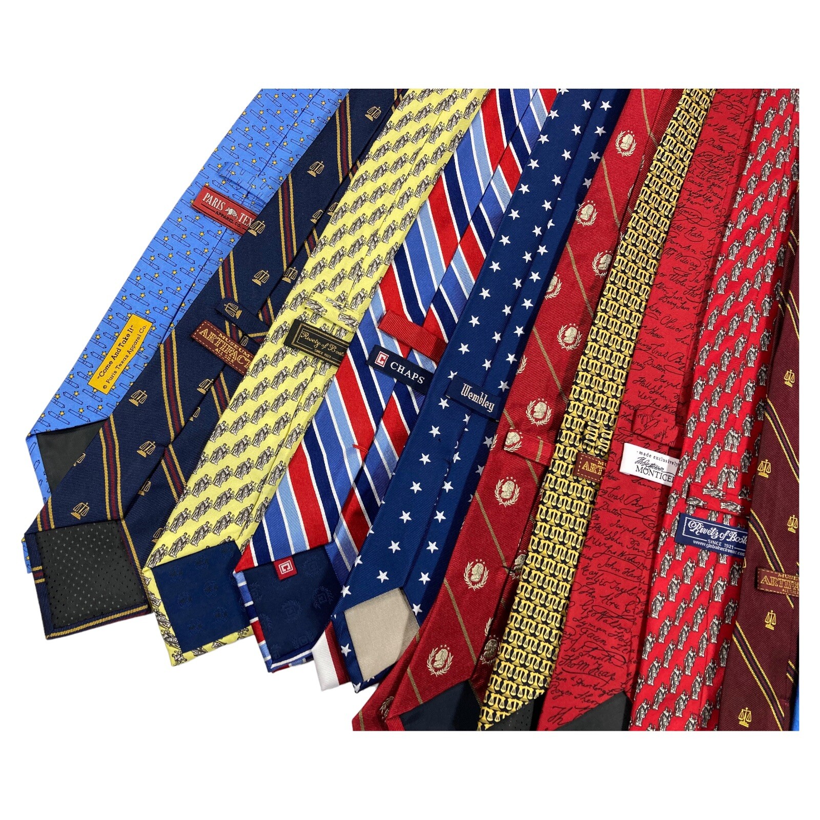 Lot of 13 USA History Patriotic Jefferson Lawyer Republican Neckties