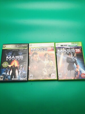 MASS EFFECT 1 2 3 TRILOGY [LOT OF 3] XBOX 360 - Tested & Working *FREE SHIPPING*