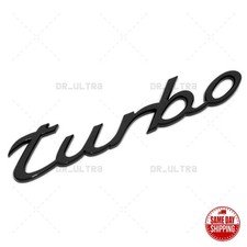 New Gloss Black Look Porsche Turbo Letters Rear Badge Liftgate Emblem Deck Lid