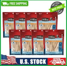 8 BAG Ol' Roy Rawhide Free Chicken Twist Sticks for Dogs, 9.7 oz Bag, 50 Treats