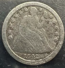 1842 Philadelphia Seated Liberty Dime Good Condition 90% Silver Rare US Coin