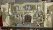 Diorama Grande villa napoletana, presepe x statuine cm 12-15, con illuminazione