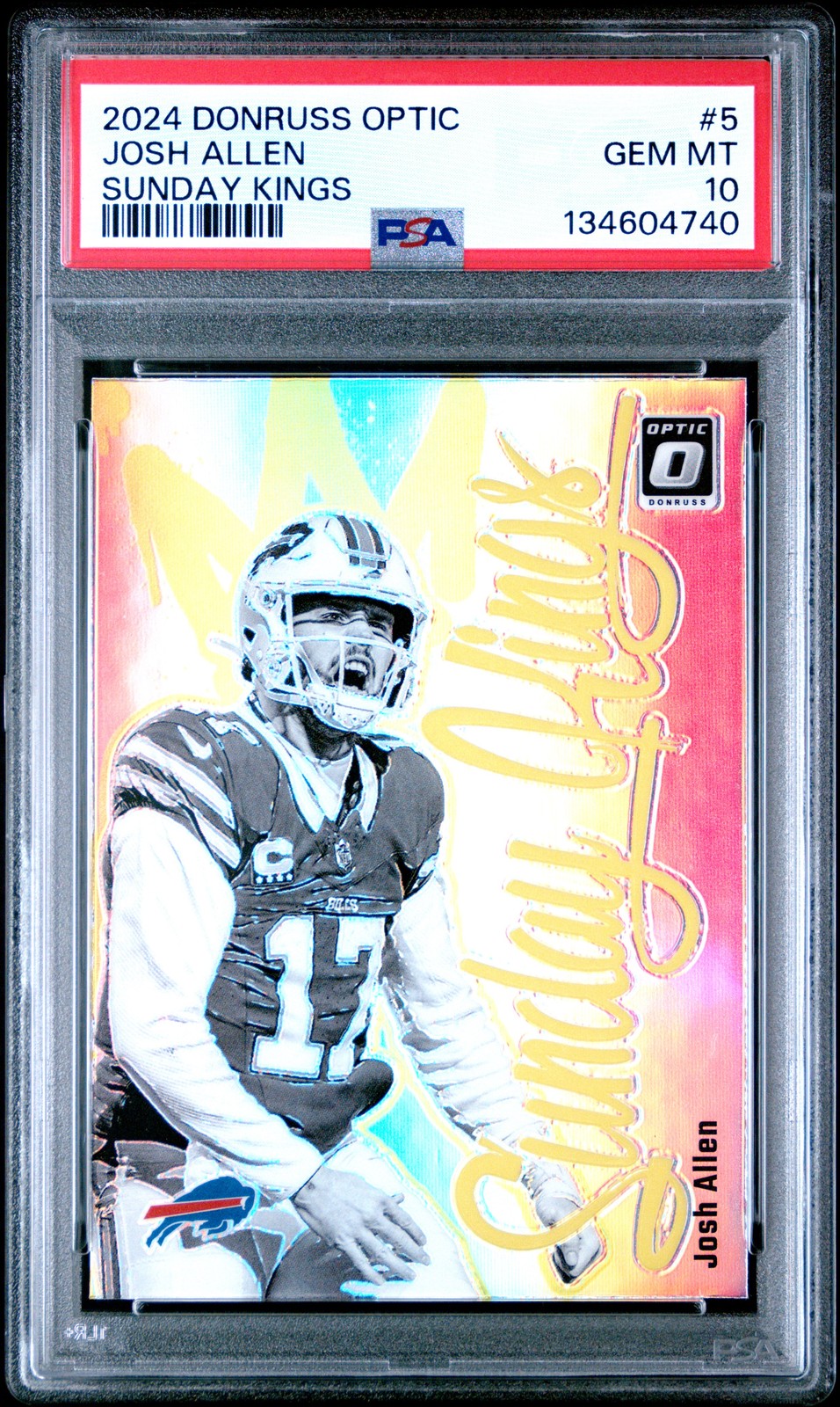 2024 PANINI DONRUSS OPTIC SUNDAY KINGS #5 JOSH ALLEN PSA 10
