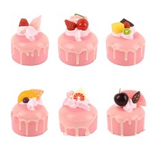 6 PCS Pink Artificial Cupcake Fake Simulation Realistic Dessert Food Prop