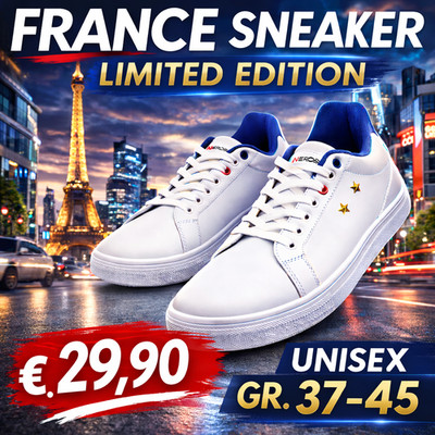 FRANCE FAN SNEAKER WHITE MENS WOMENS ATHLETIC SHOES LIMITED EDITION WHITE SIZE 37-45