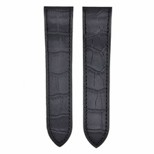 20MM REPLACEMENT LEATHER STRAP BAND FOR 32MM CARTIER SANTOS 100 2878 MEDIUM BLAK