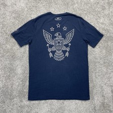 Under Armour Freedom T Shirt Mens Medium Athletic Eagle Crest USA Stars Patriot