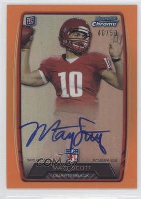 2013 Bowman Rookie Chrome Refractor Orange 40/50 Matt Scott #RCRA-MS Auto RC 2d7
