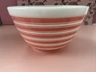 Pyrex Pink & White Rainbow Stripes Mixing Bowl 1 1/2 Pint # 401 VERY NICE! EUC!