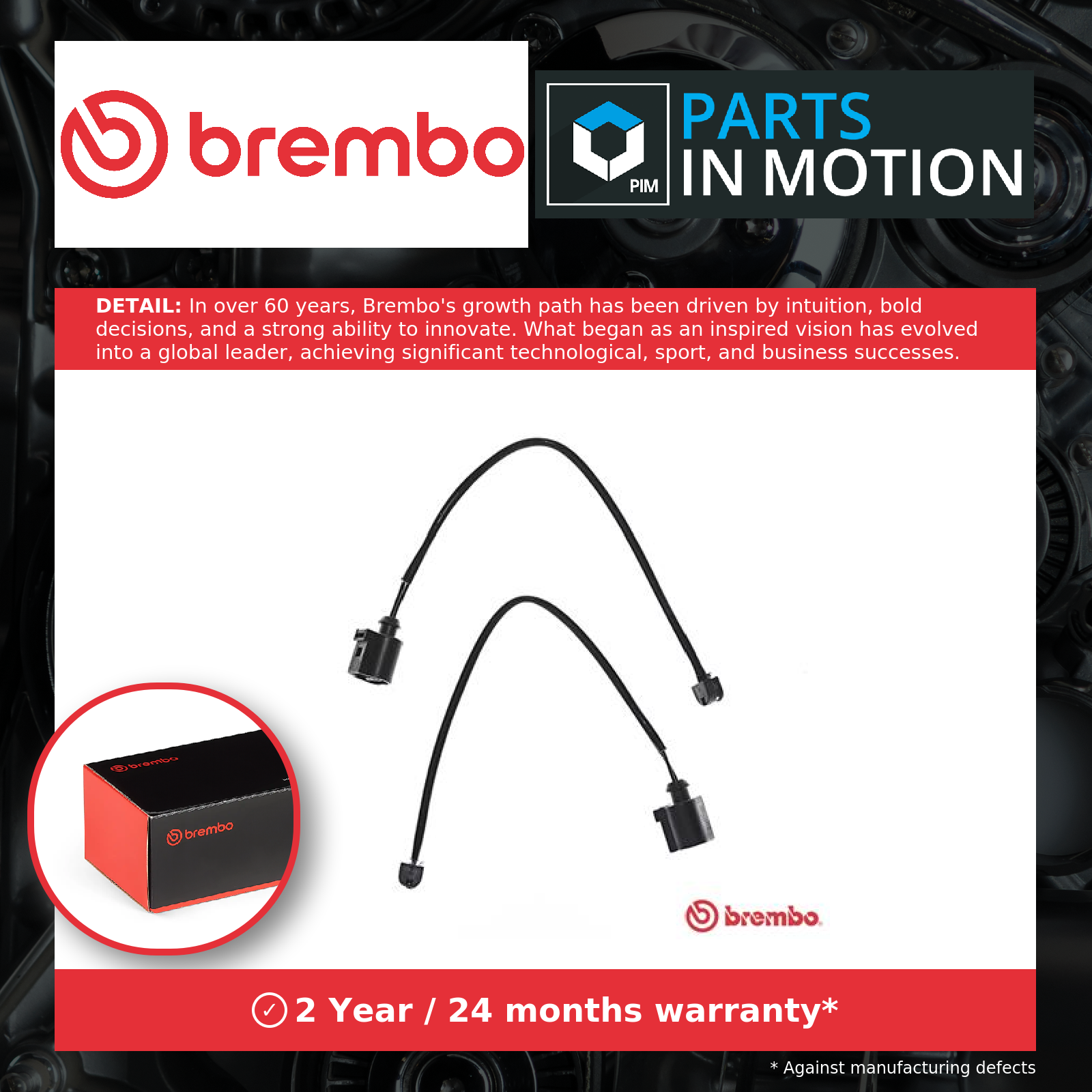 Fits BREMBO HAMULCE A 00 451 BRAKE PAD WEAR INDICATOR FRONT 2-PCS - Image 10