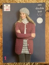 Women’s Knitting Patterns DK Cardigan Hat & Snood 32-50” King Cole 5393