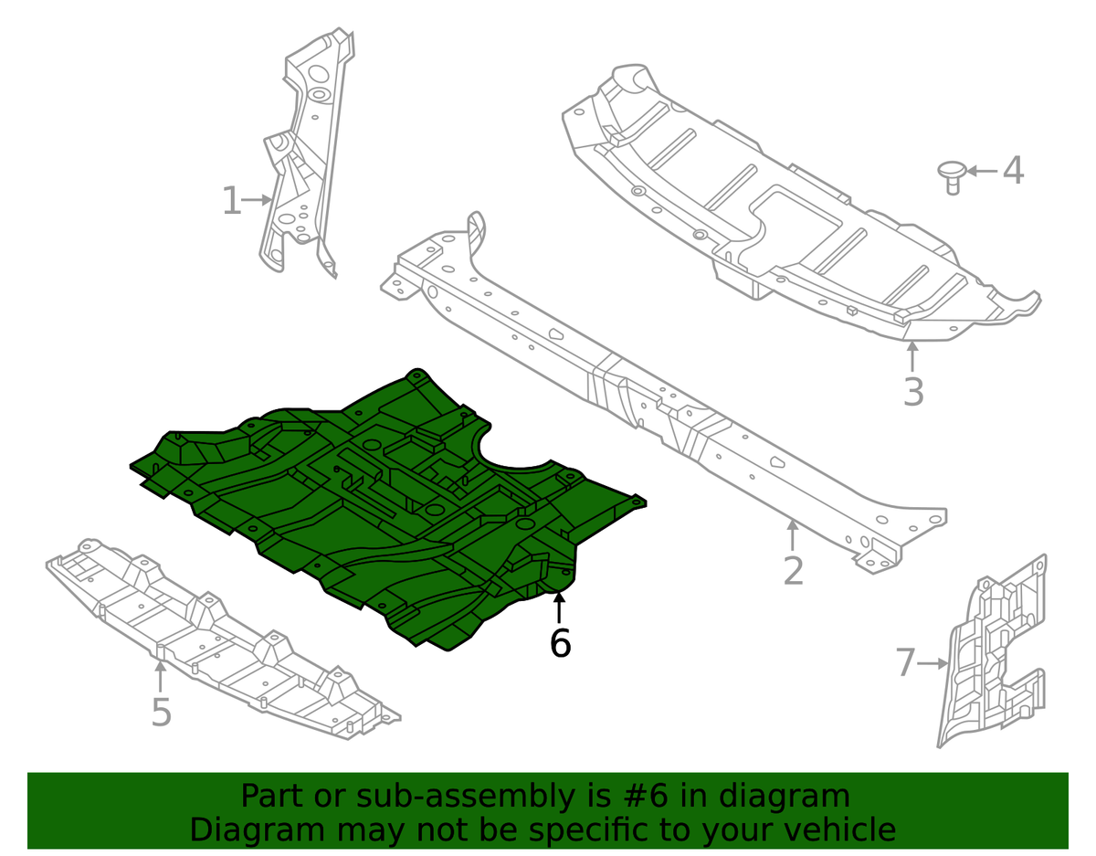 Genuine Nissan Under Cover 75881-6RR0A | eBay