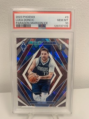 2023-24 Panini Phoenix - Paragon Luka Dončić #3 Maroon Ice /249 PSA 10 Pop 1