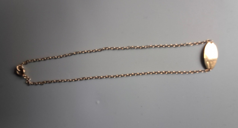 Vintage Forstner 10K Solid Yellow Gold Fine Engravable Ankle Bracelet 8 7/8"