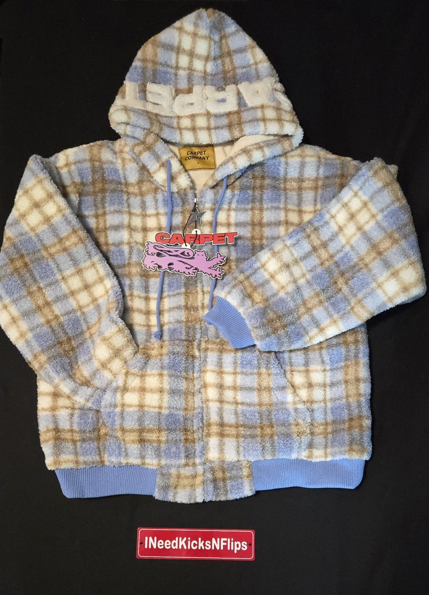 Carpet Company Fleece Thermal Hoodie Jacket Plaid C-Star Zipper