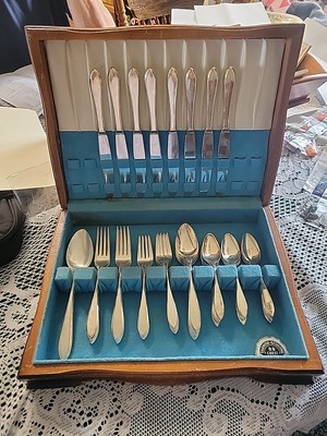 WM Rogers MFG CO. AA IS Vintage Silver Plate Flatware 49 Piece Set