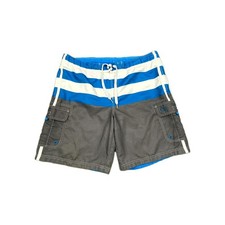 OP Ocean Pacific Board Shorts Mens Large 36-38 Black Blue Stripes Mesh Lined