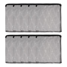 Aquarium Filter Media Bags, Fine Mesh Bag with Zipper 12 x 10 in (Black, 10Pcs)