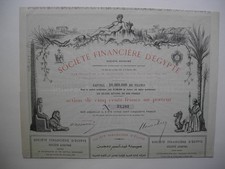 Financiere D 'Egypte,  Aktie über 500 Francs von 1859 / 1863