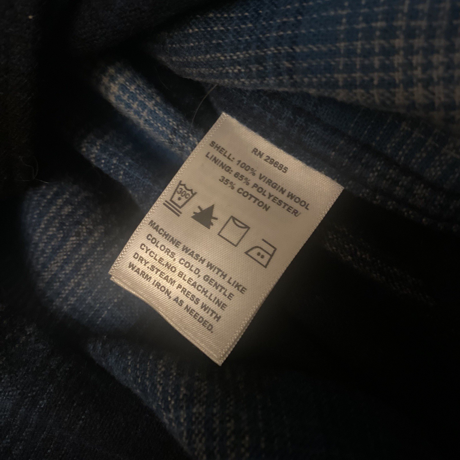 Pendleton Blue Shadow Plaid Loop Collar Wool Orig… - image 5