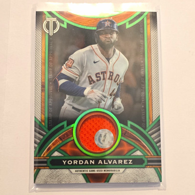 Topps 2023 Tribute Stamp of Approval Relics Yordan Alvarez SOA-YA 44/99 Jersey #