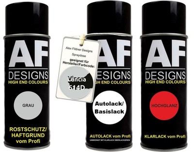 Spraydose Set für Lancia 614D Tar Cold Gray Metallic Autolack Klarlack Grundieru