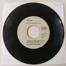 REUNION Life Is A Rock 45 RPM 7" Vinyl Record 1974 RCA Victor REUNION Life Is A Rock 45 RPM 7" Vinyl Record 1974 RCA Victor