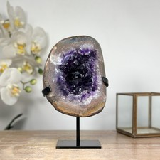 Amethyst Crystal Geode with Quartz Shell. MWS1832