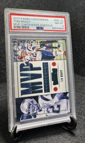 2017 Panini Contenders #MC-23 Tom Brady MVP Contenders Emerald PSA 8