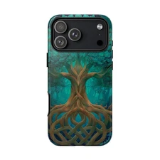 Phone Ink - Case for iPhone/Galaxy/Pixel - Emerald Celtic Tree of Life