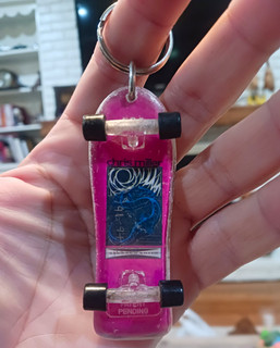 Vtg G&S Skateboards Chris Miller Fingerboard Keychain Mini Skateboard 1980's