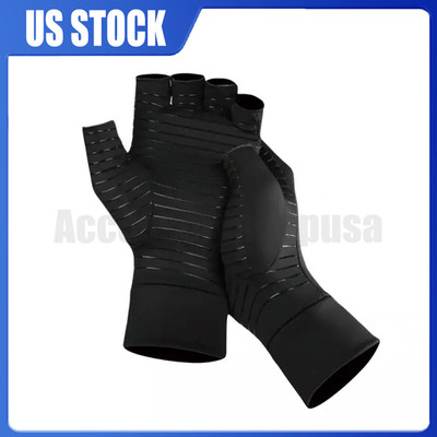 New Black Copper Arthritis Compression Glove Hand Support Pain Relief Joint Self