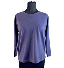 Vtg Yves Saint Laurent Women's Cashmere/Silk Blend Purple Crew Neck Jumper UK 12