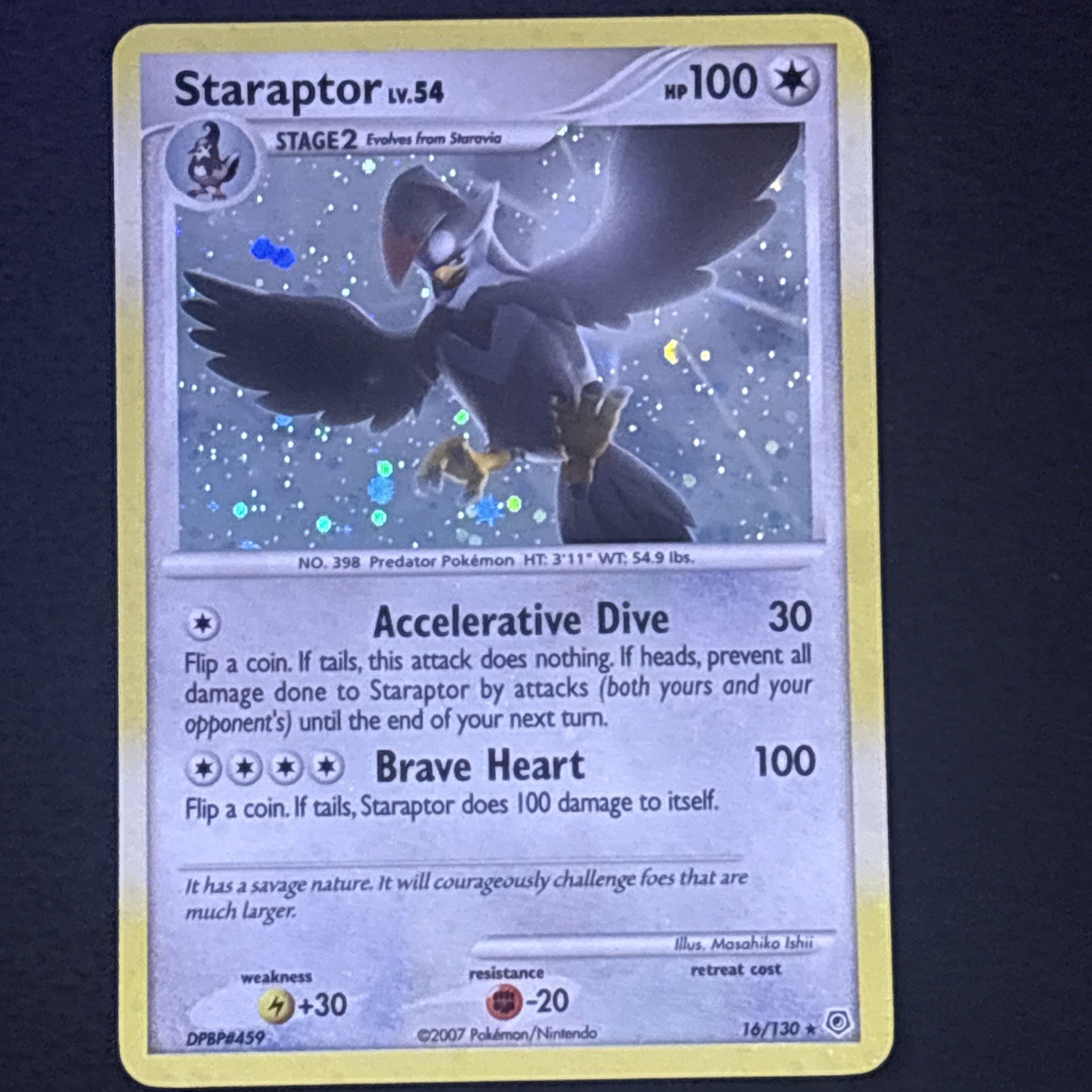 Staraptor 16/130 Pokemon TCG Diamond And Pearl Base Set Holo Foil Rare Card LP
