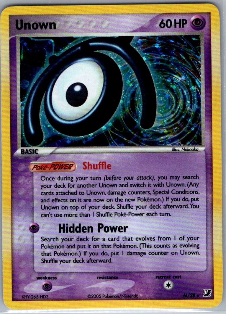 Unown (M) M/28 Holo Unseen Forces - Pokemon Card - NM
