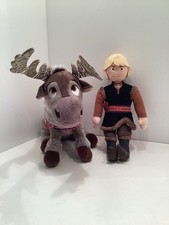 Disney Frozen Set Sven Reindeer  Prince Kristoff Stuffed Plush Toys
