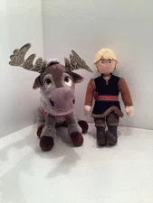Disney Frozen Set Sven Reindeer & Prince Kristoff Stuffed Plush Toys