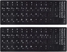 2PCS Korean Keyboard Stickers, Korean-English Letters 